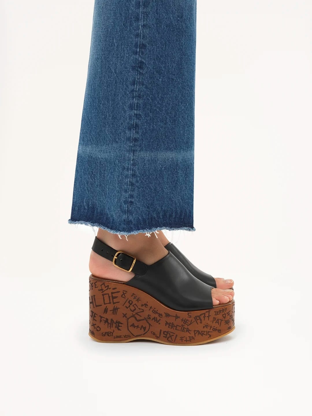 Maxime Wedge Sandal in Black $1222 (approximately P69,488.42), CHLOE, chloe.com